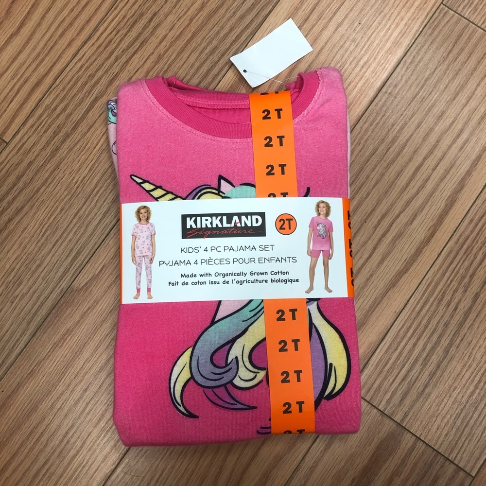 Kirkland | Girl's 4 Piece Pyjama Set | Unicorn | Pink | Size 2T